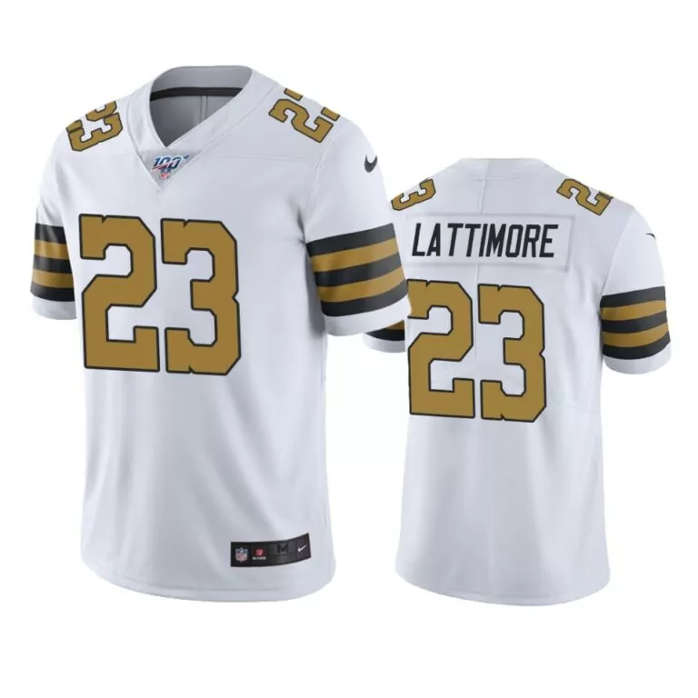 Marshon Lattimore 23 Jersey White New Orleans Saints Men Standard Alternate Black