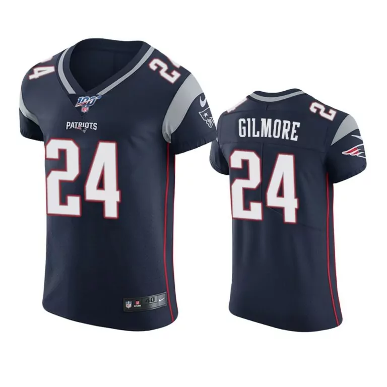 Stephon Gilmore 24 Patriots Jersey Navy Blue Men Home Red White Grey Vapor Elite