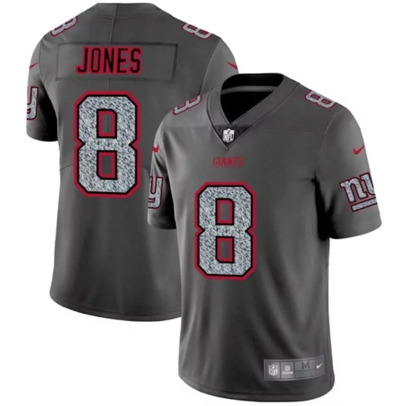 Daniel Jones 8 Giants Jersey Gray Men Game Red Limited