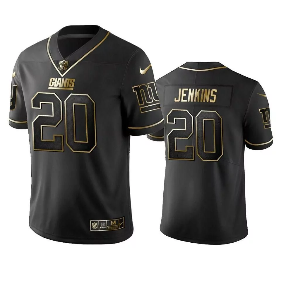 Janoris Jenkins 20 Giants Jersey Black Men Gold Vapor Limited