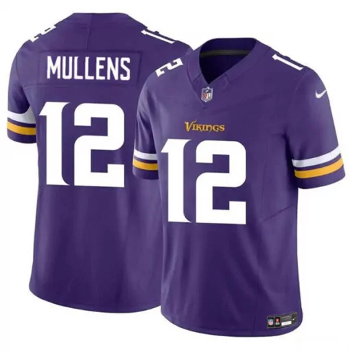 Nick Mullens 12 Vikings Jersey Purple Men Home White Yellow Vapor Limited Stitched