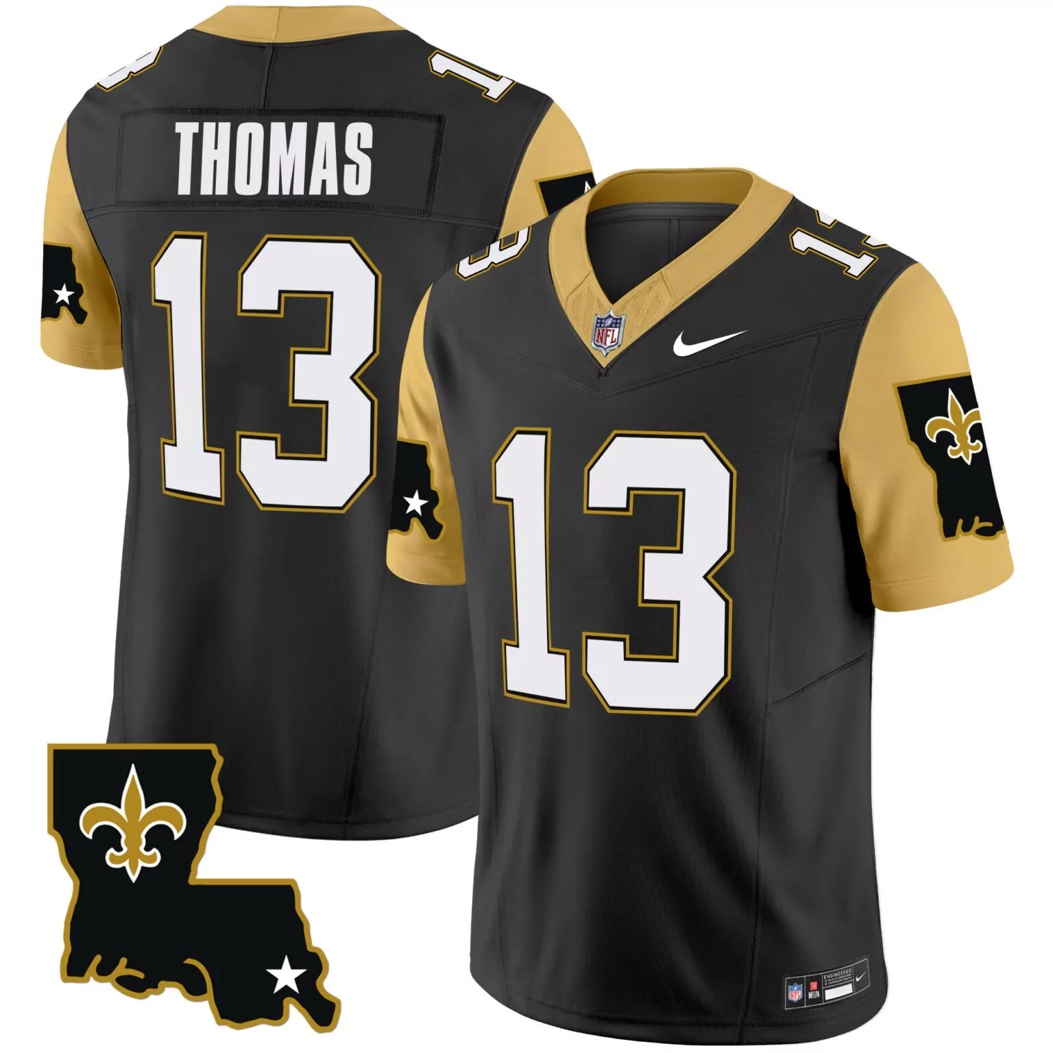 Michael Thomas 13 Jersey Black New Orleans Saints Men Official Alternate Gold Legacy