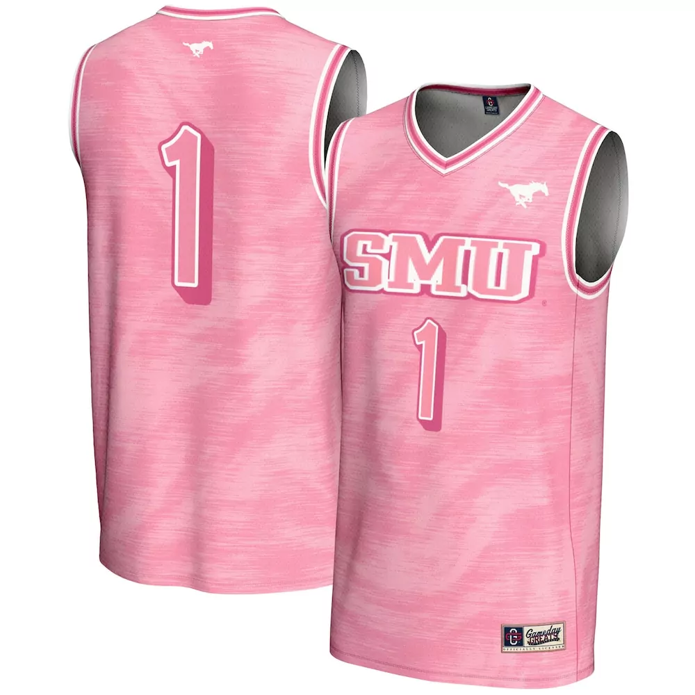 Custom Smu 1 Jersey Pink Gameday Greats Women Design White