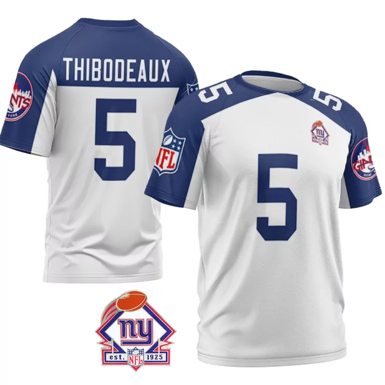 Kayvon Thibodeaux 5 Jersey White NFL 1925 Anniversary New York Giants Men Full Blue