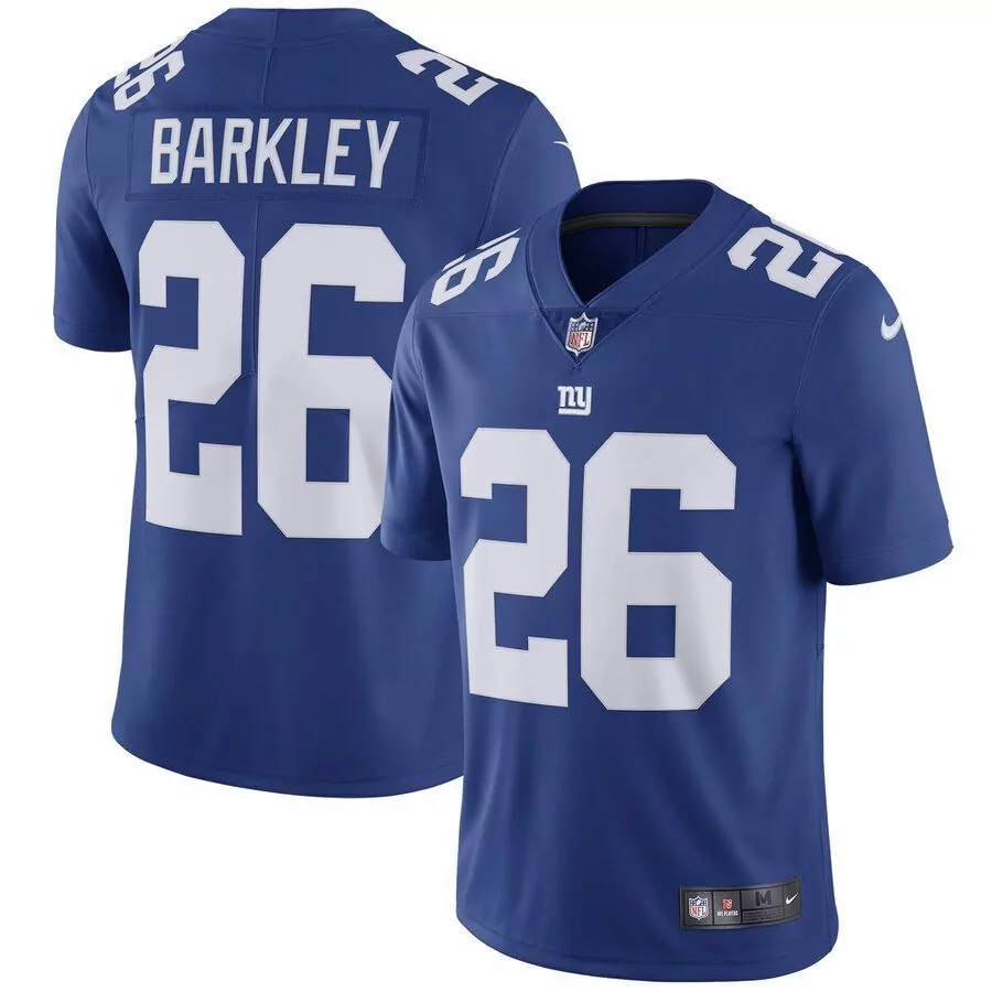 Saquon Barkley 26 New York Giants Jersey Blue Men White Vapor Limited