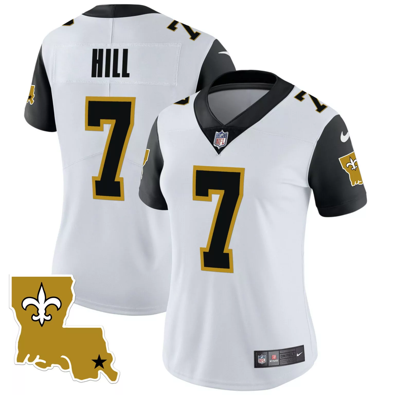 Taysom Hill 7 New Orleans Saints Jersey White Players Women Alternate Black Gold