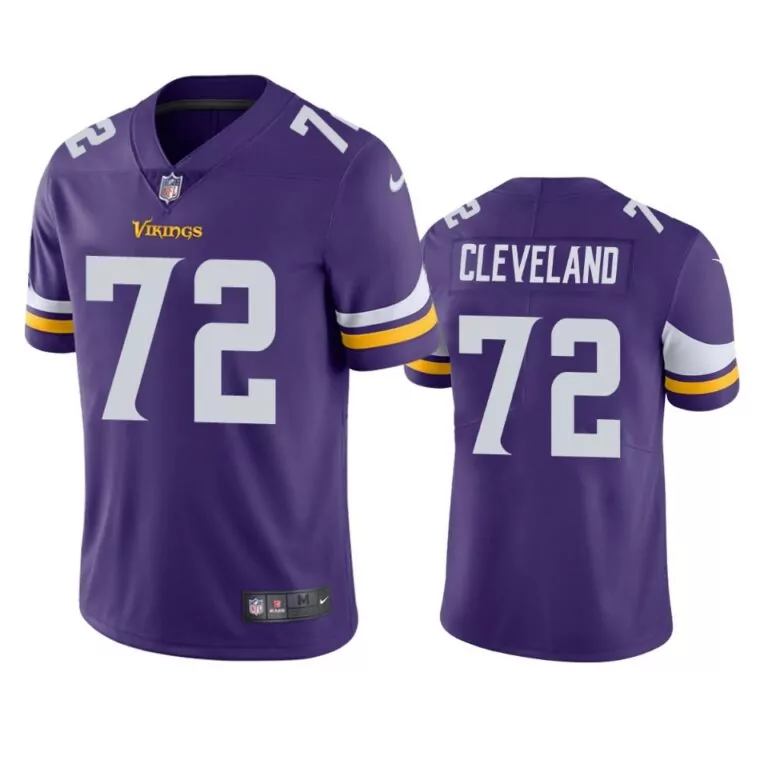 Cleveland 72 Vikings Jersey Purple Standard White Yellow Vapor
