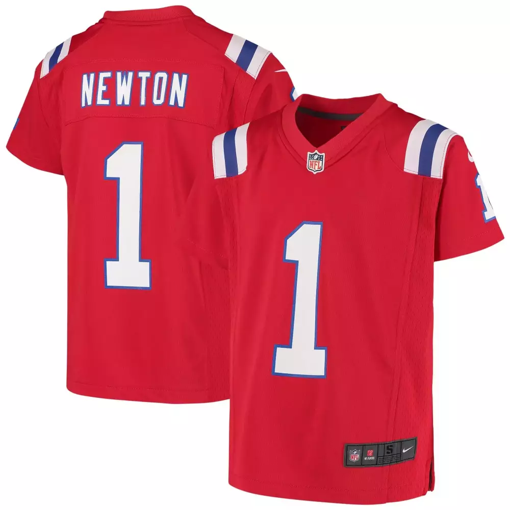 Cam Newton 1 New England Patriots Jersey Red Men Replica White Blue Game