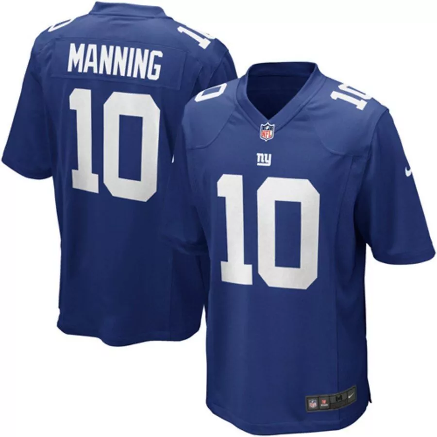 Eli Manning 10 New York Giants Jersey Blue Men White Game