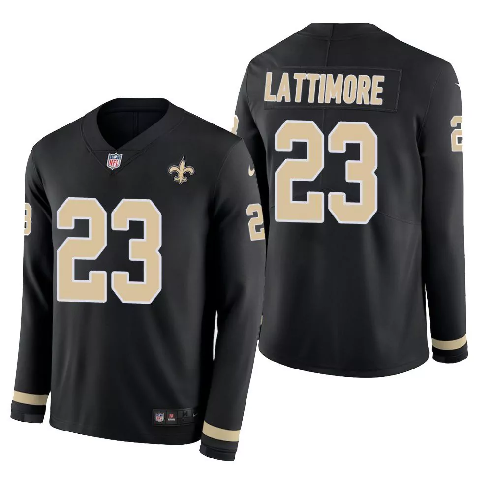 Marshon Lattimore 23 Jersey Black New Orleans Saints Men Gold