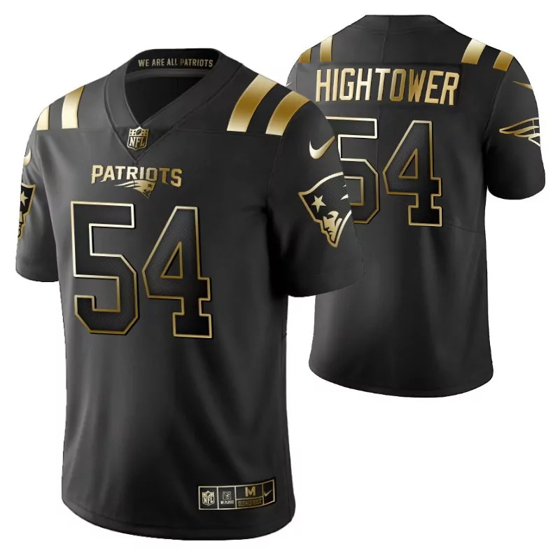 Donta Hightower 54 Patriots Jersey Black Men Gold