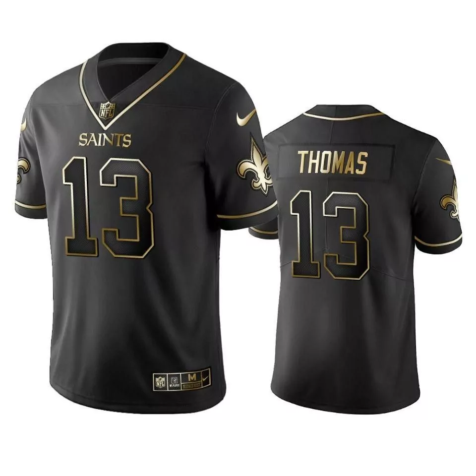 Michael Thomas 13 Saints Jersey Black Men Standard Gold Vapor Limited