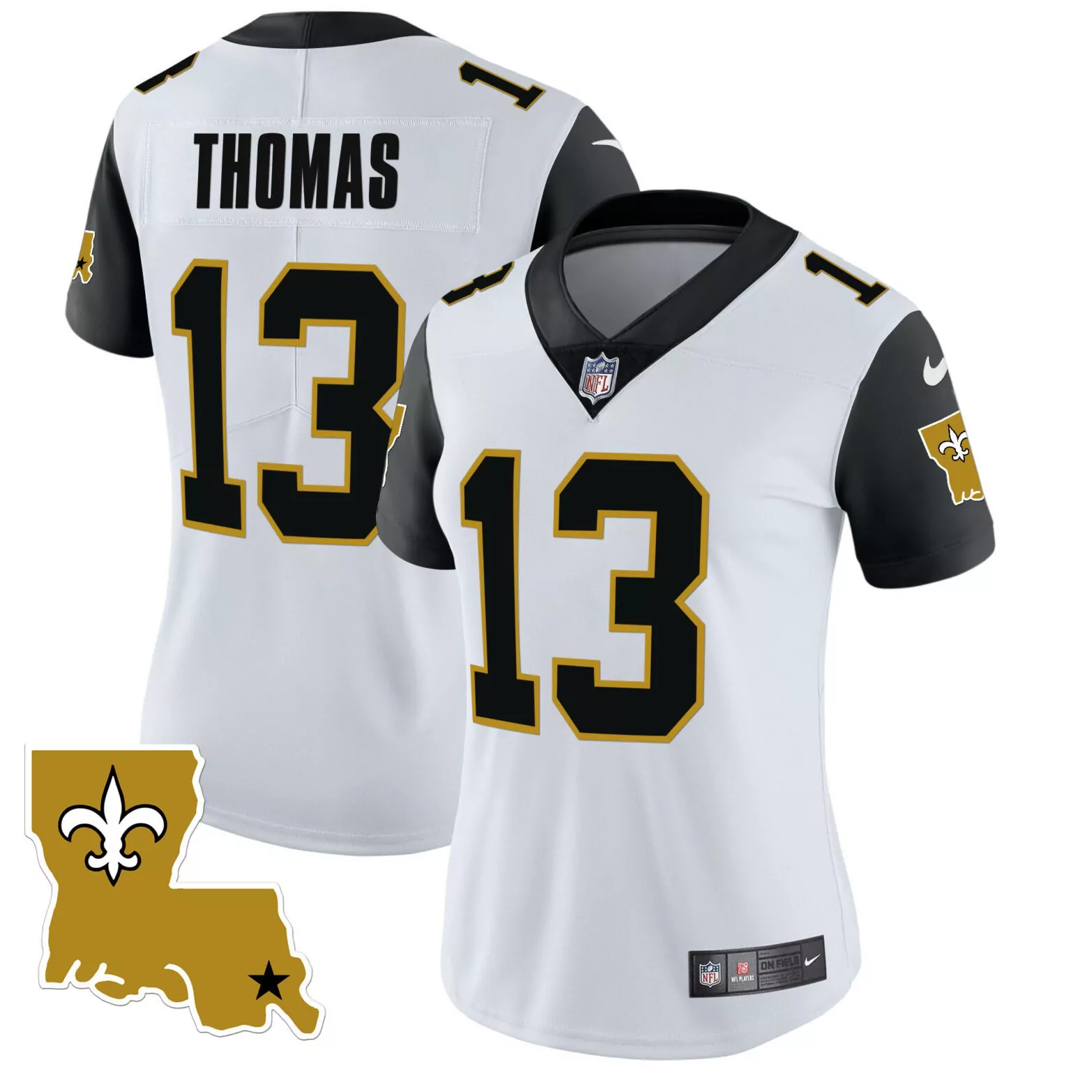 Michael Thomas 13 Jersey White Louisiana New Orleans Saints Players Women Standard