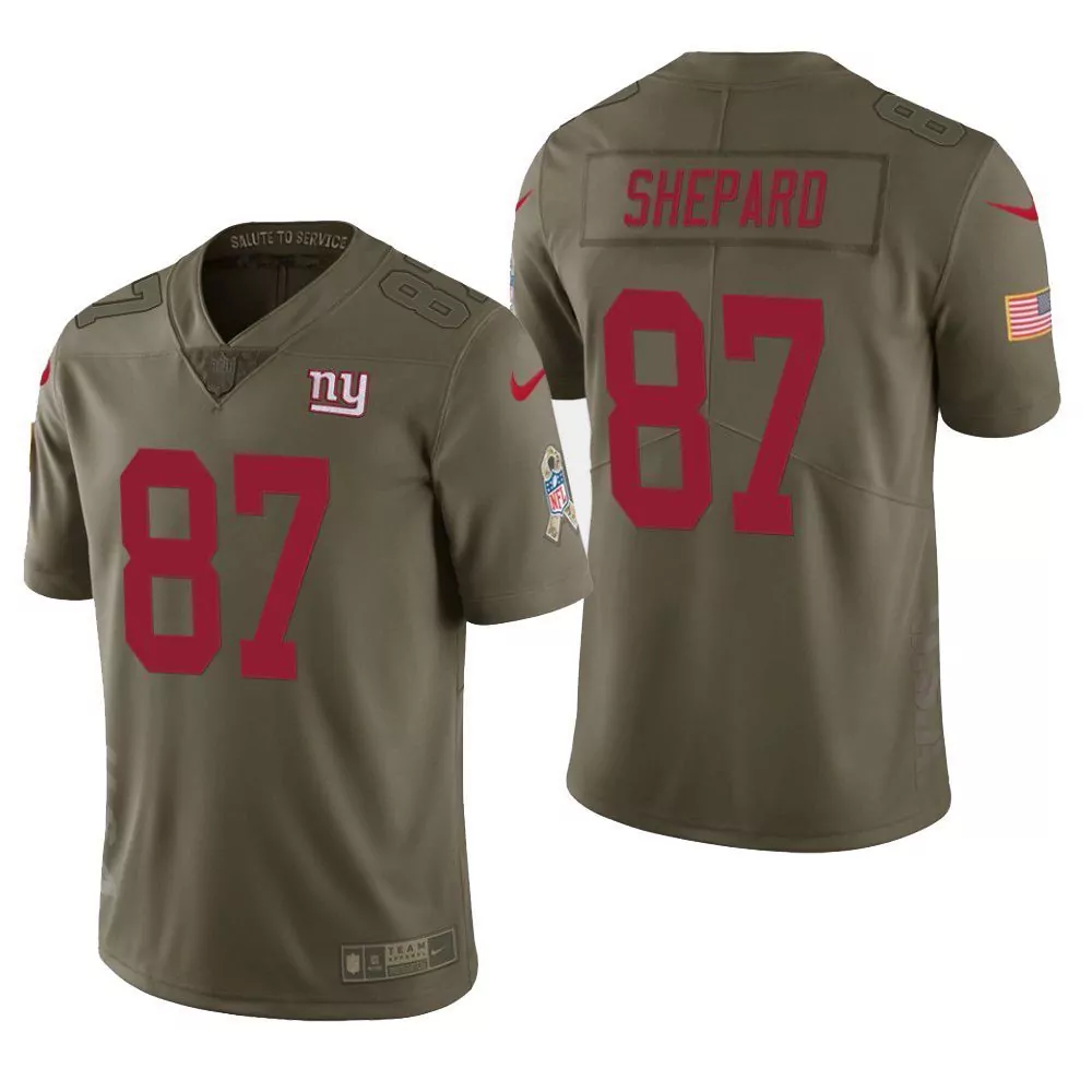 Sterling Shepard 87 Jersey Olive Green New York Giants Salute To Service American Flag