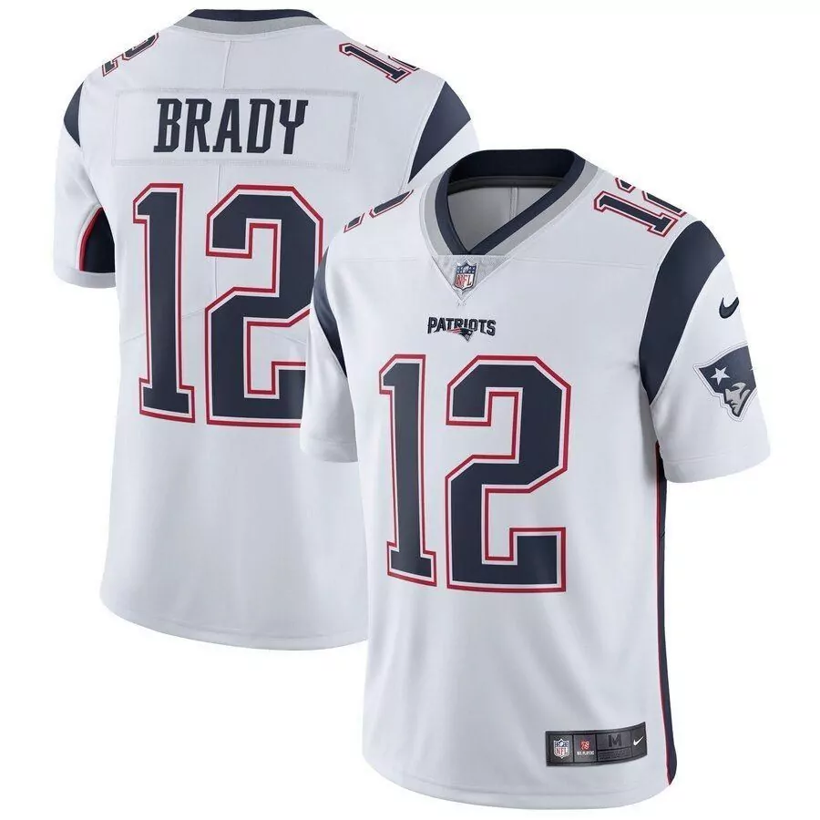 Tom Brady 12 New England Patriots Jersey White Men Navy Blue Red Vapor Limited