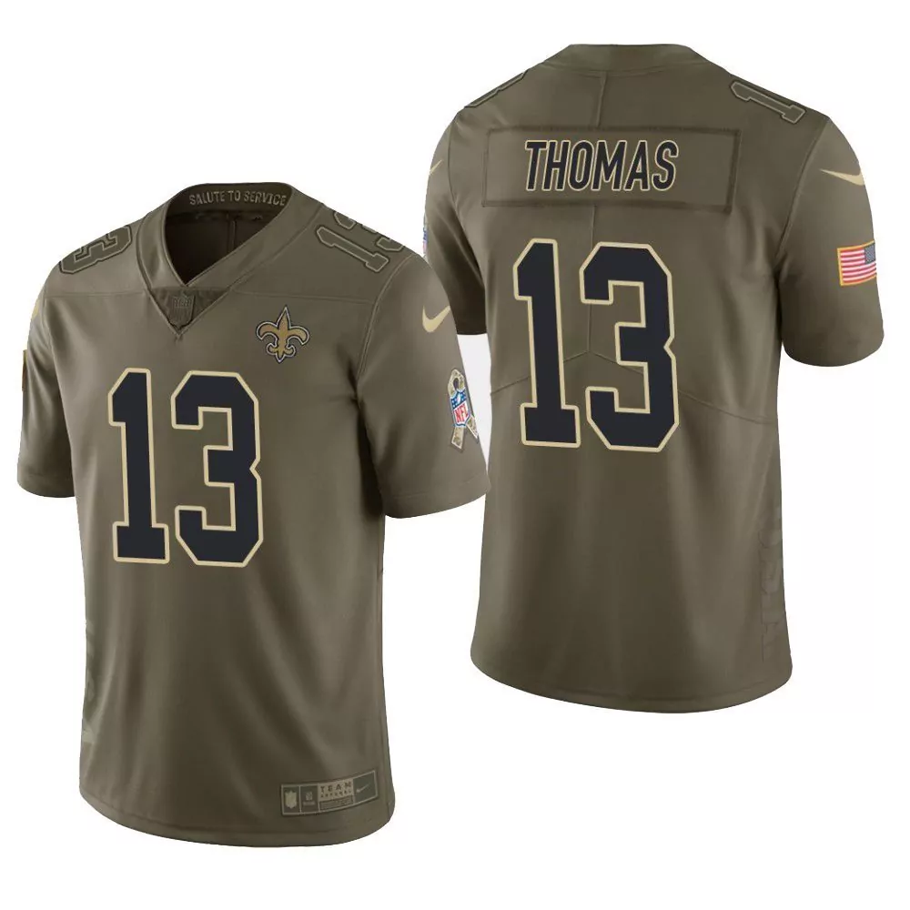 Michael Thomas 13 Jersey Olive New Orleans Saints Salute To Service Men Alternate