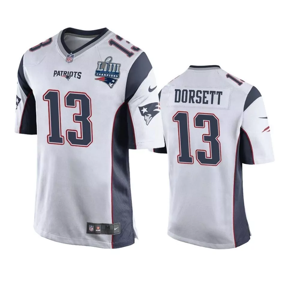 Tony Dorsett 13 Jersey White New England Patriots Super Bowl Liii Champions Men Navy Blue