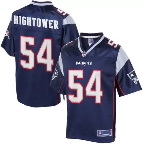 Donta Hightower 54 Patriots Jersey Navy Men Replica Silver Red Pro