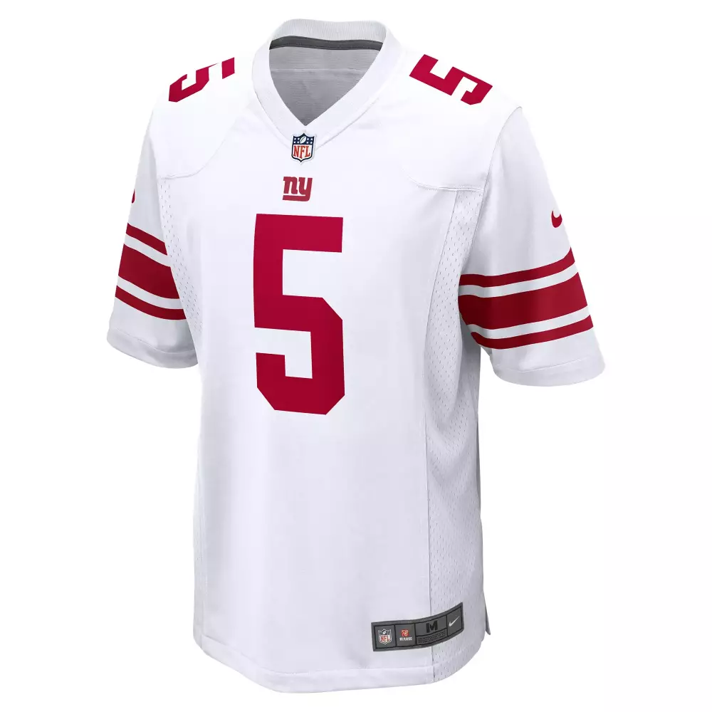 Daniel Jones 5 New York Giants Jersey White Men Red Game