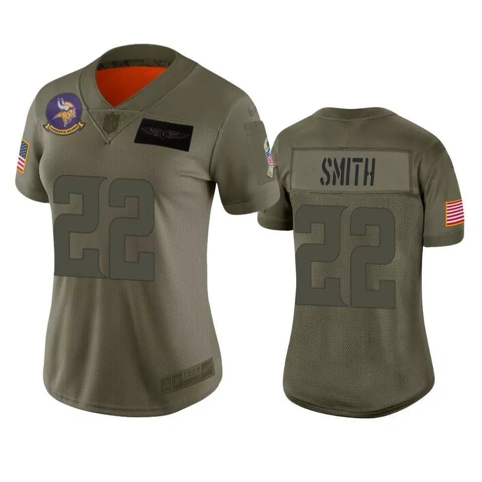 Harrison Smith 22 Jersey Olive Green Salute To Service Minnesota Vikings Us Flag