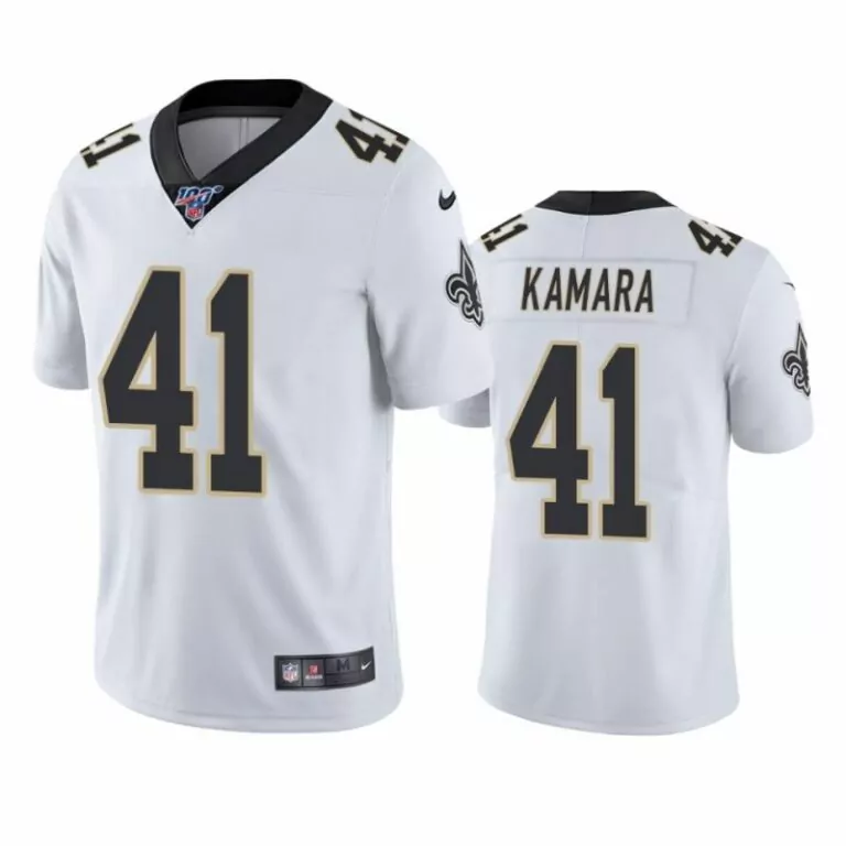 Alvin Kamara 41 Jersey White New Orleans Saints Men Alternate Black Gold Limited
