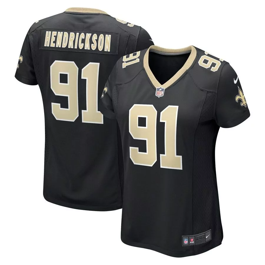 Trey Hendrickson 91 Jersey Black New Orleans Saints Men Replica Gold Game