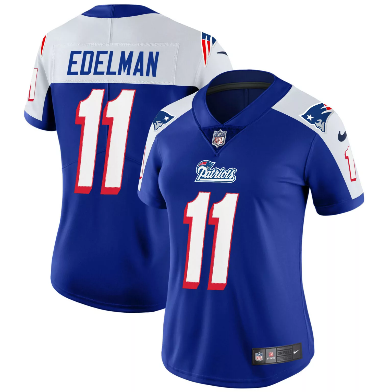 Julian Edelman 11 Patriots Jersey Blue Men Replica White Red Alternate Throwback