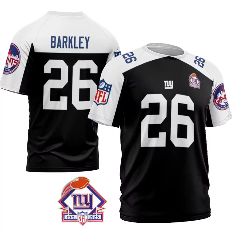 Saquon Barkley 26 New York Giants Jersey Black Men White Blue Vapor Limited Alternate