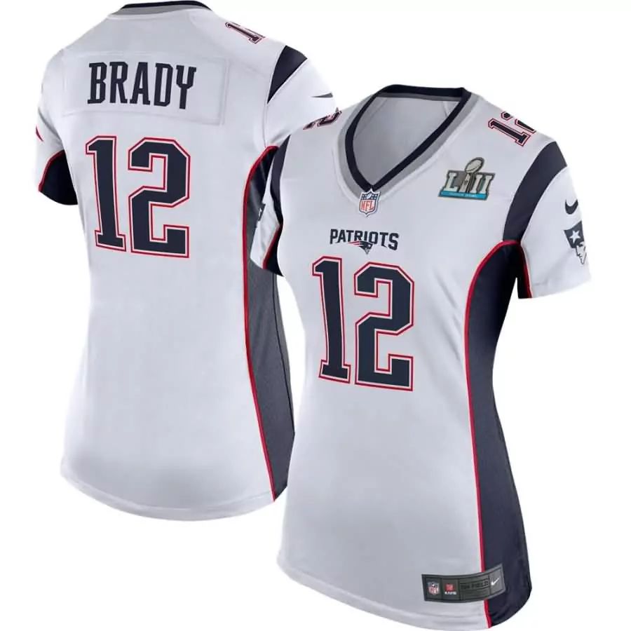 Tom Brady 12 Patriots Jersey White Super Bowl Liii Champions Men Navy Red Game