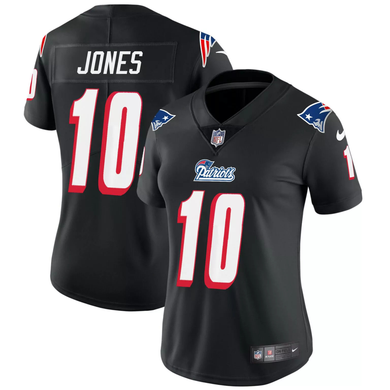 Mac Jones 10 New England Patriots Jersey Black Women Replica White Red Throwback
