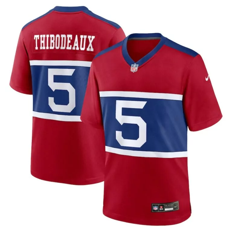 Kayvon Thibodeaux 5 Jersey Red New York Giants Men Player Blue White Alternate Game
