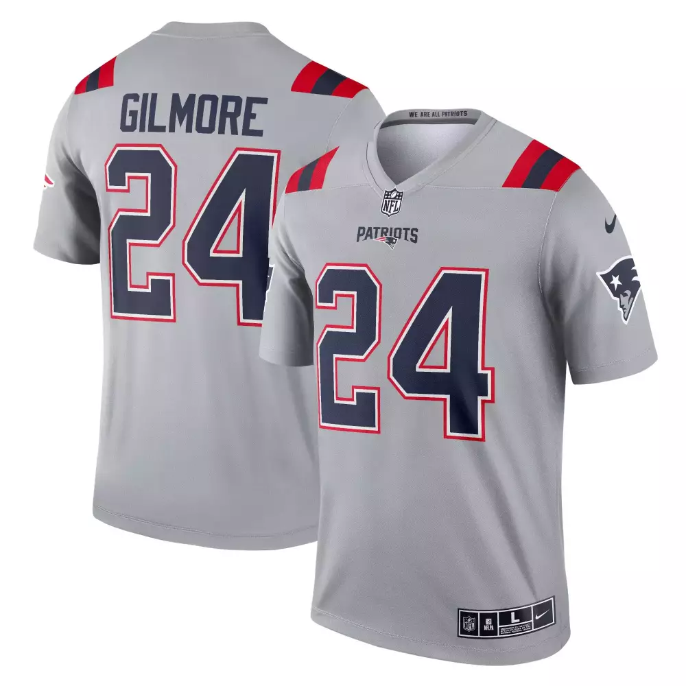 Stephon Gilmore 24 Patriots Jersey Gray Men Alternate Navy Red