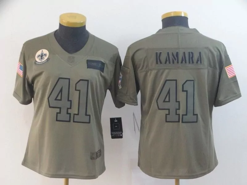 Alvin Kamara 41 Jersey Olive Green Salute To Service New Orleans Saints American Flag