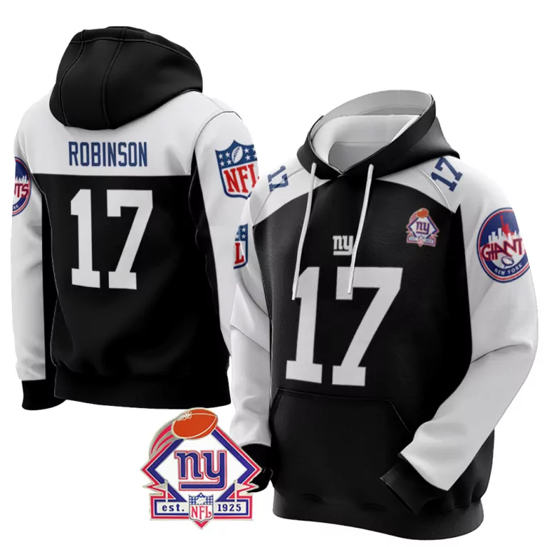 Wandale Robinson 17 Jersey Black Super Bowl Xxv Champions New York Giants NY Men