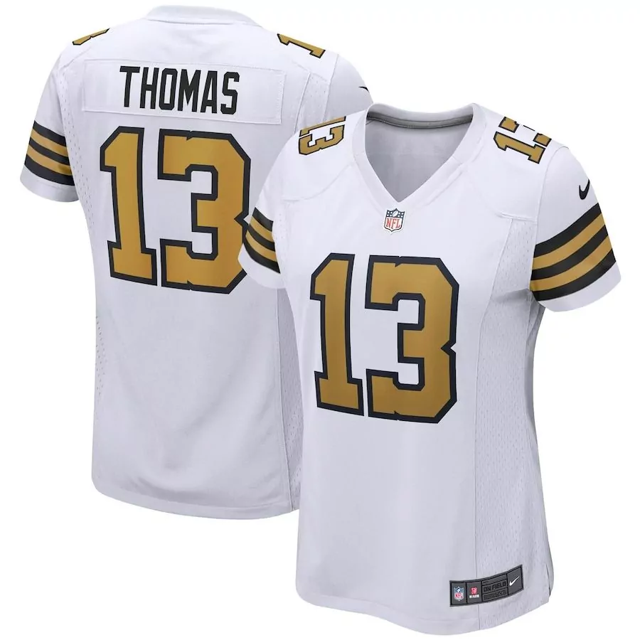 Michael Thomas 13 Jersey White New Orleans Saints Women Game Alternate Black Gold