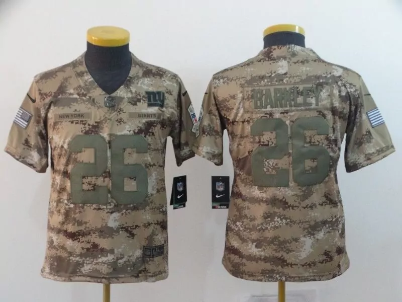 Saquon Barkley 26 New York Giants Jersey Camouflage Salute To Service Men Custom Design