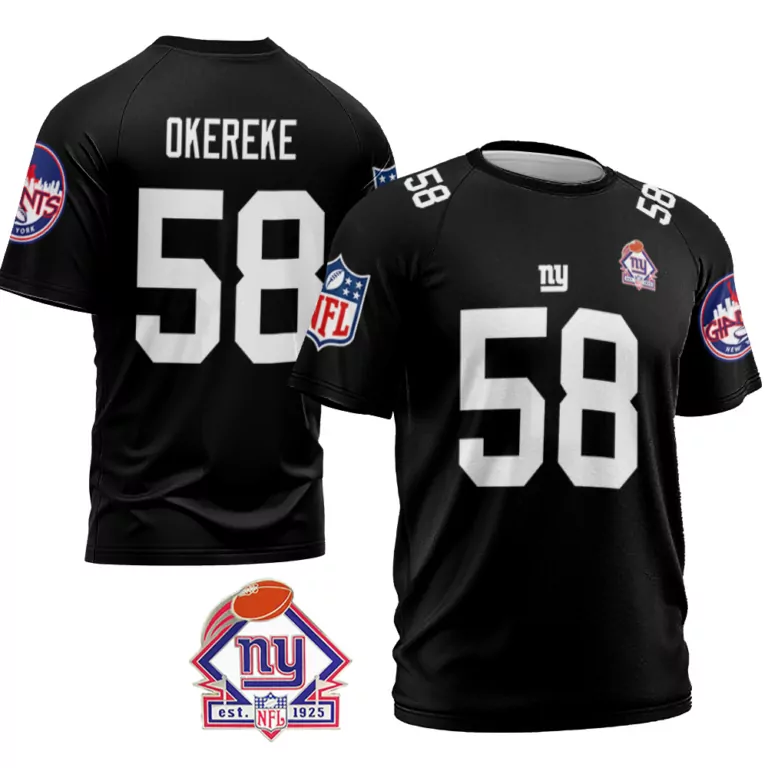 Bobby Okereke 58 New York Giants Jersey Black NY 1925 Men White Vapor Limited