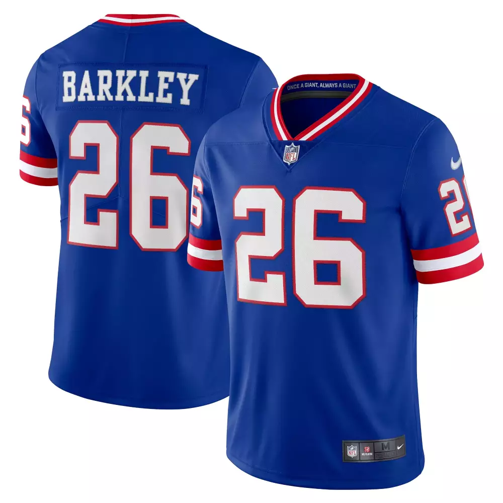 Saquon Barkley 26 New York Giants Jersey Royal Blue Men Standard White Red Classic