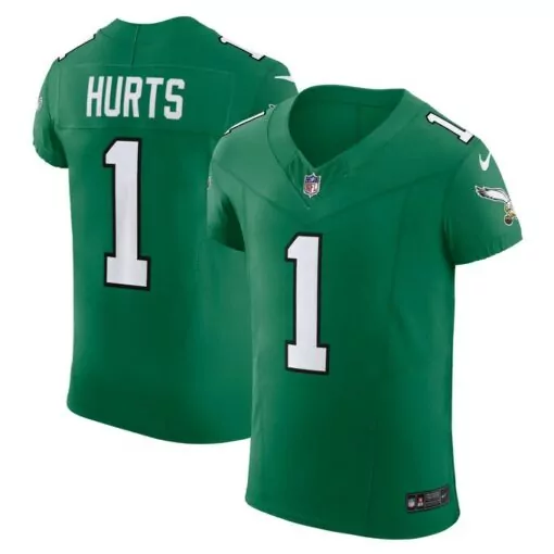 Jalen Hurts 1 Philadelphia Eagles Jersey Green Men NFL White Alternate Vapor Elite