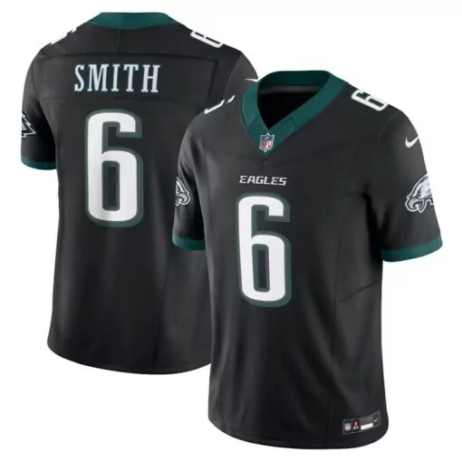 Devonta Smith 6 Eagles Jersey Black Men NFL Midnight Green Alternate Vapor