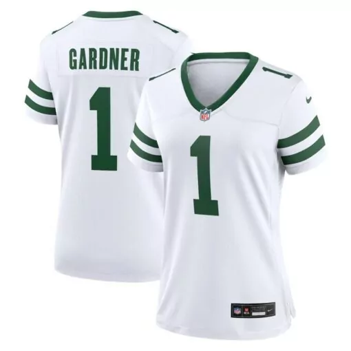 Sauce Gardner 1 New York Jets Jersey White Women Standard Green Game Legacy
