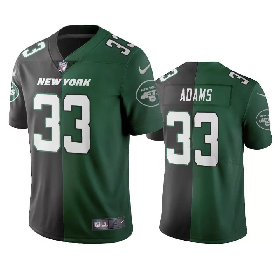 Jamal Adams 33 New York Jets Jersey Green Men Split Design Gray Vapor Limited