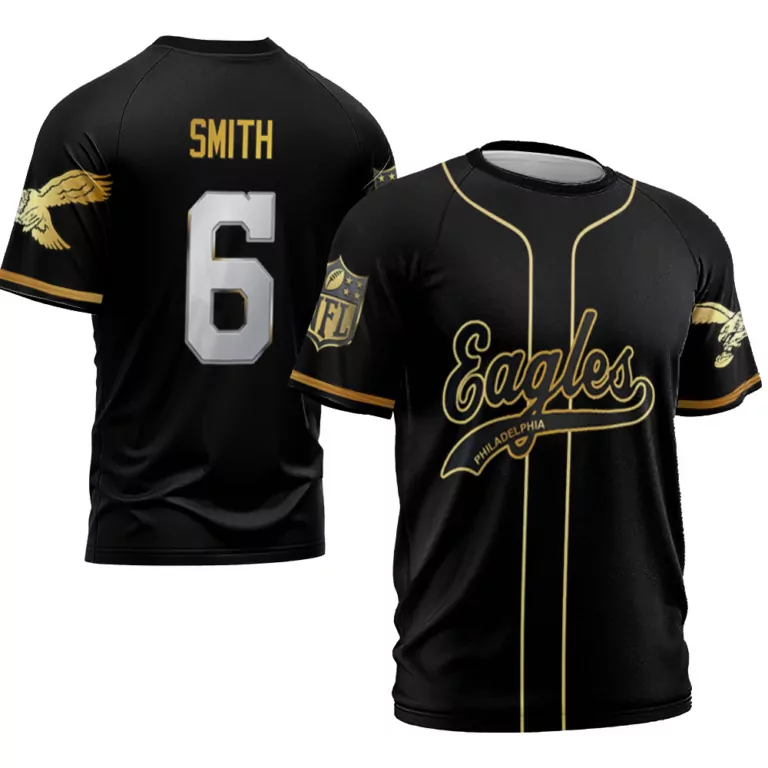 Devonta Smith 6 Jersey Black Philadelphia Eagles Men Gold Retired Limited
