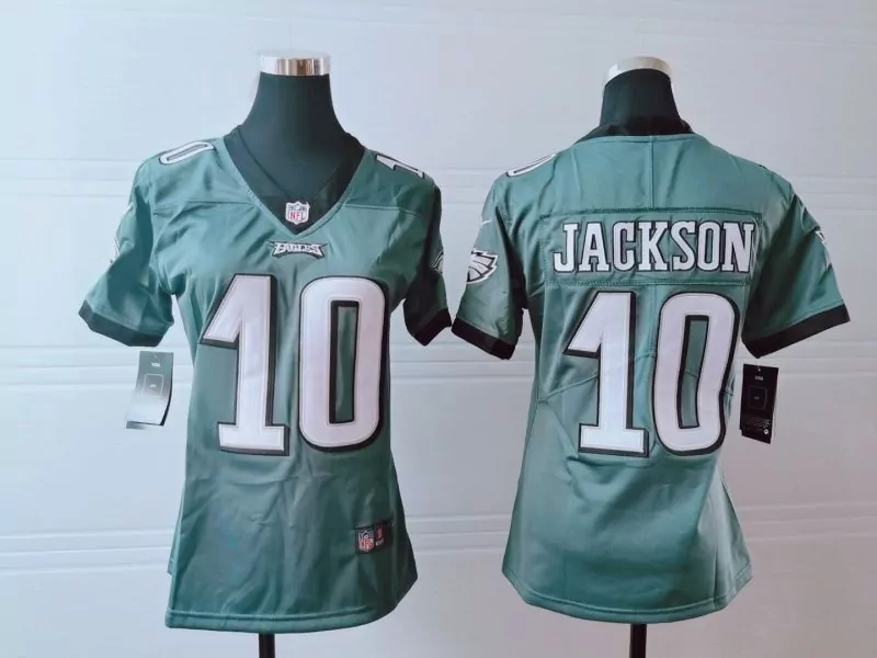 Desean Jackson 10 Eagles Jersey Green Women White Black