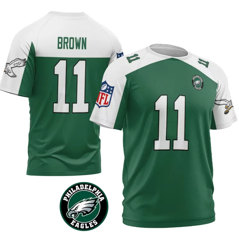 Aj Brown 11 Philadelphia Eagles Jersey Green Men White Throwback Vapor Limited Alternate