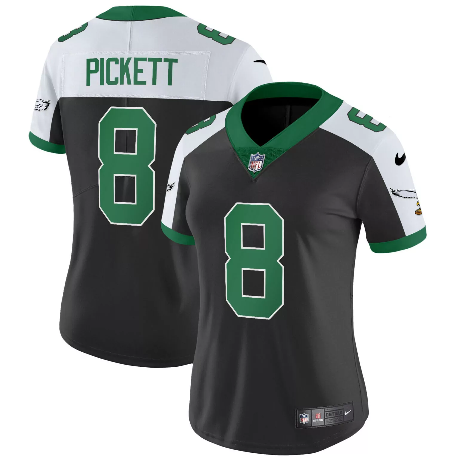 Kenny Pickett 8 Eagles Jersey Black Men Standard Alternate Green White v2 All Stitched