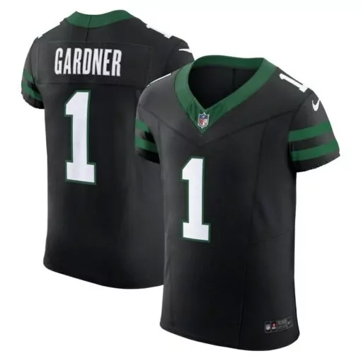 Sauce Gardner 1 New York Jets Jersey Black Men NFL Green White Alternate Vapor Elite