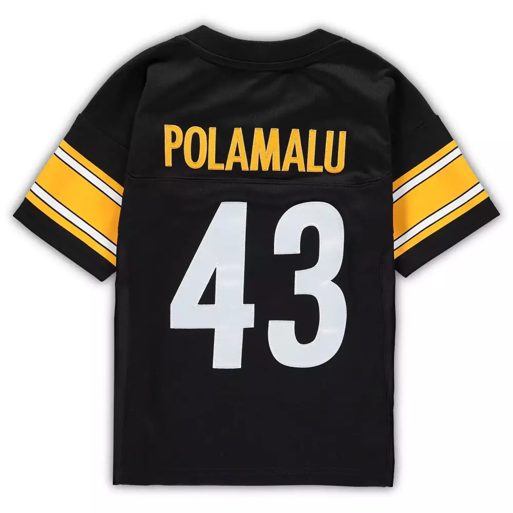 Troy Polamalu 43 Jersey Black Pittsburgh Steelers Men Gold White Retired Legacy