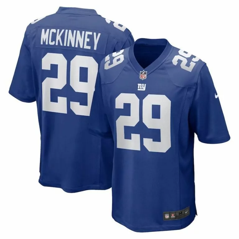 Xavier Mckinney 29 Jersey Royal Blue New York Giants Men Replica White Game