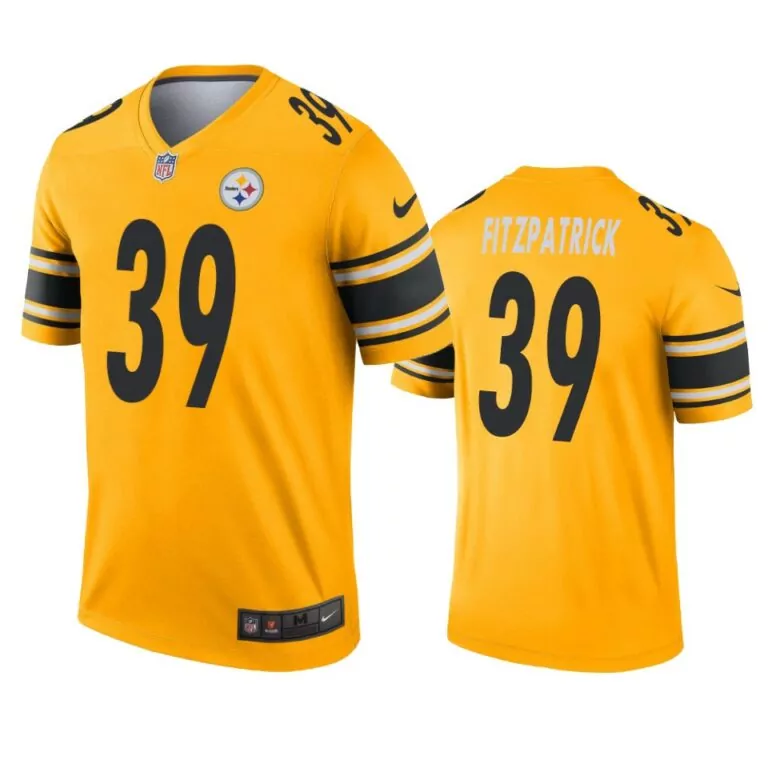 Minkah Fitzpatrick 39 Jersey Gold Pittsburgh Steelers Men Replica Black White
